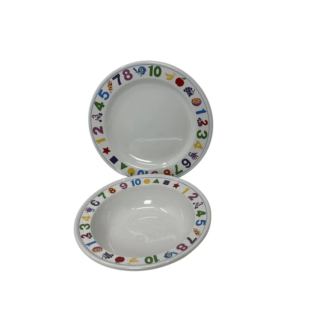 Epoch My Count Ten Childs‎ Plate and Bowl Set Numbers Fruits Shapes 728 Korea